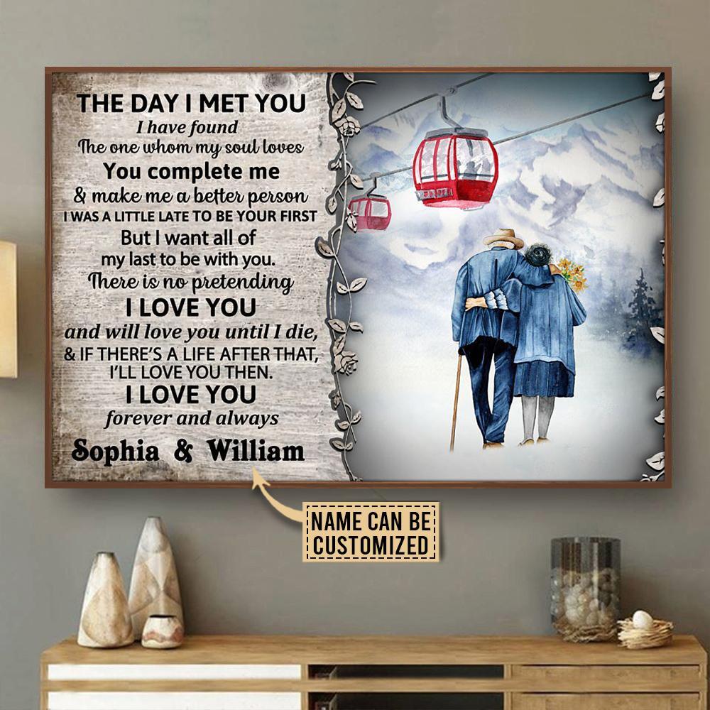 Aeticon Gifts Personalized Skiing The Day I Met You Canvas Mom Dad Gift Home Decor