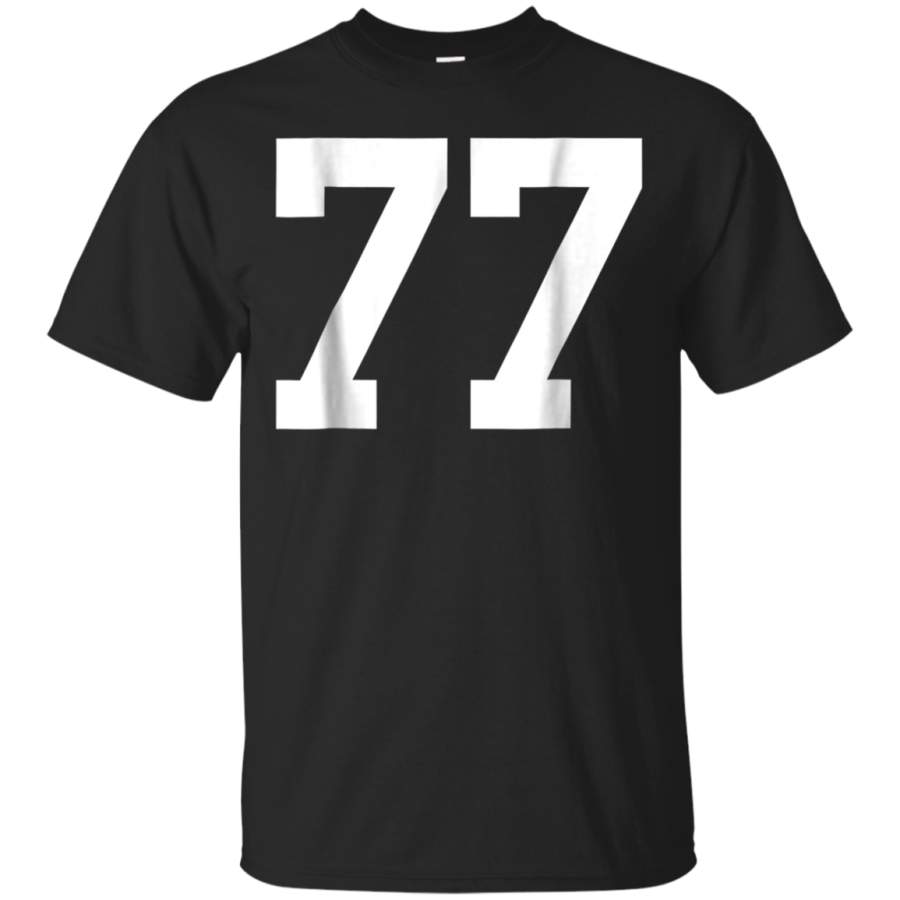 AGR 77 Sports Jersey Number T-Shirt for Team Fan Player Coach