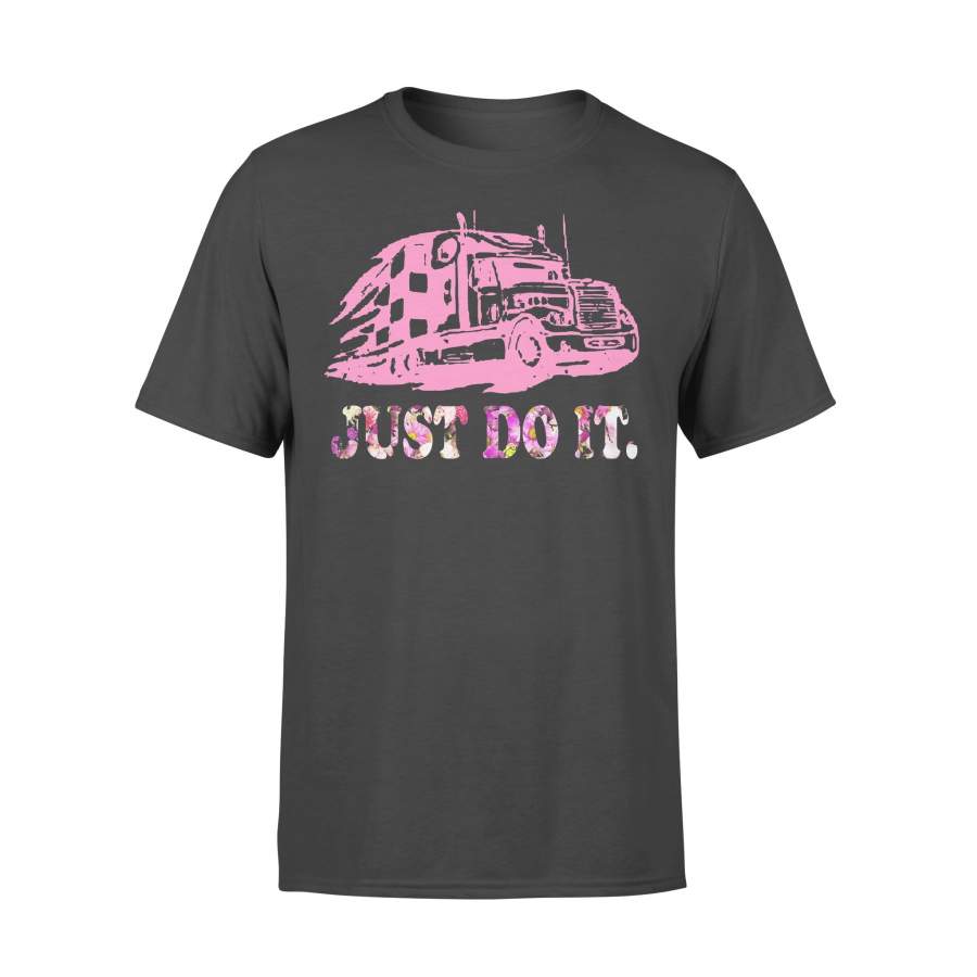 Trucker Just Do It Flowers T-shirt