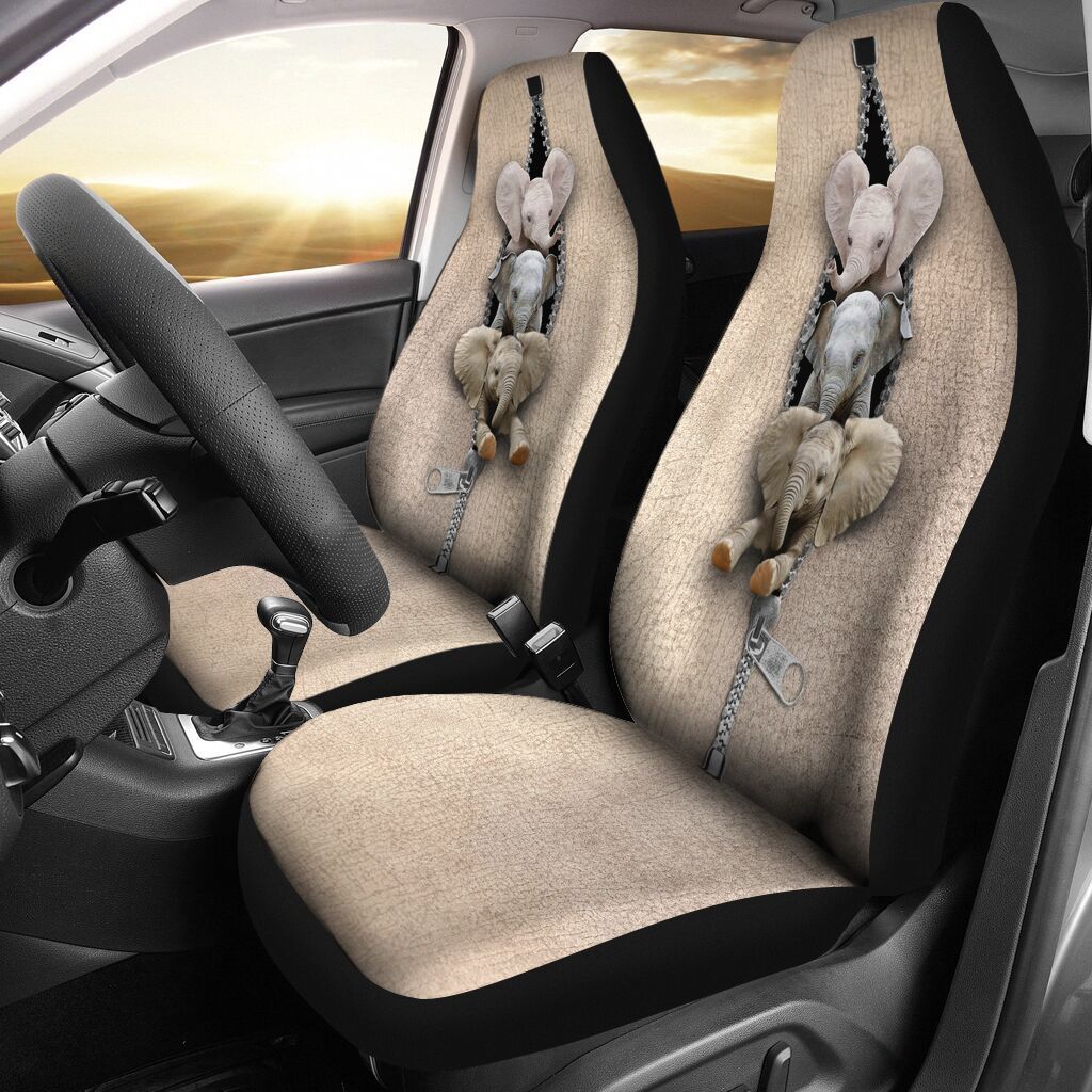 ELEPHANTS IN ZIPPER CAR SEAT COVERS TTTELE21042006