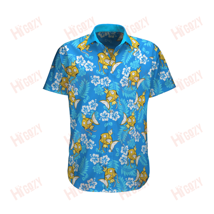 Anime Summer Hawaiian Shirt And Short, Anime Summer Shirt, Anime Set Hawaiian, Pokémon Hawaii Shirt, Magikarp Hawaii Shirt