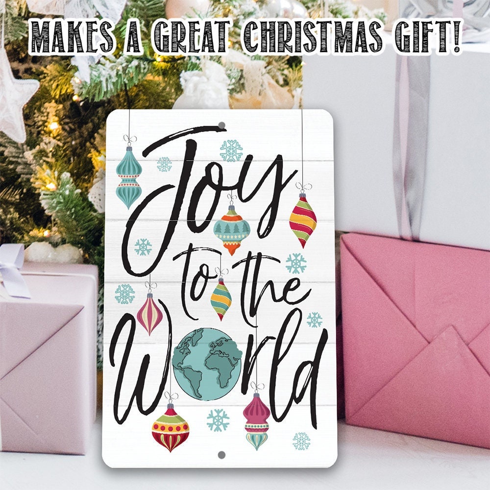 Christmas Home Decor – Joy To The World – 8″ x 12″ or 12″ x 18″ Aluminum Tin Awesome Metal Poster