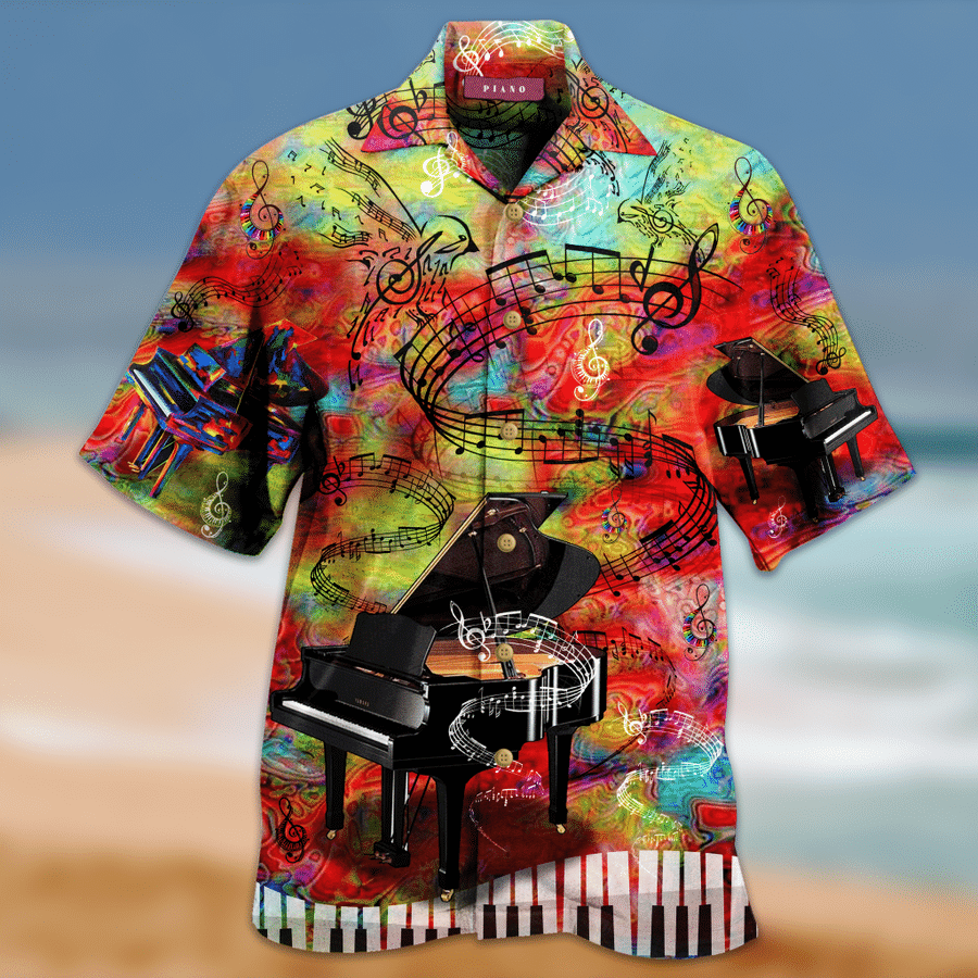 Let The Music Guide You To World Print Polyester Hawaii Aloha Shirt Ha46243