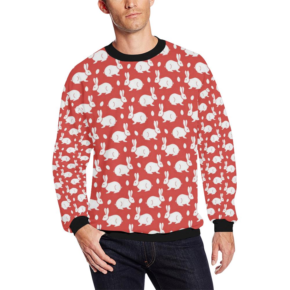 Rabbit Pattern Print Design Rb017 Men Long Sleeve Sweatshirt