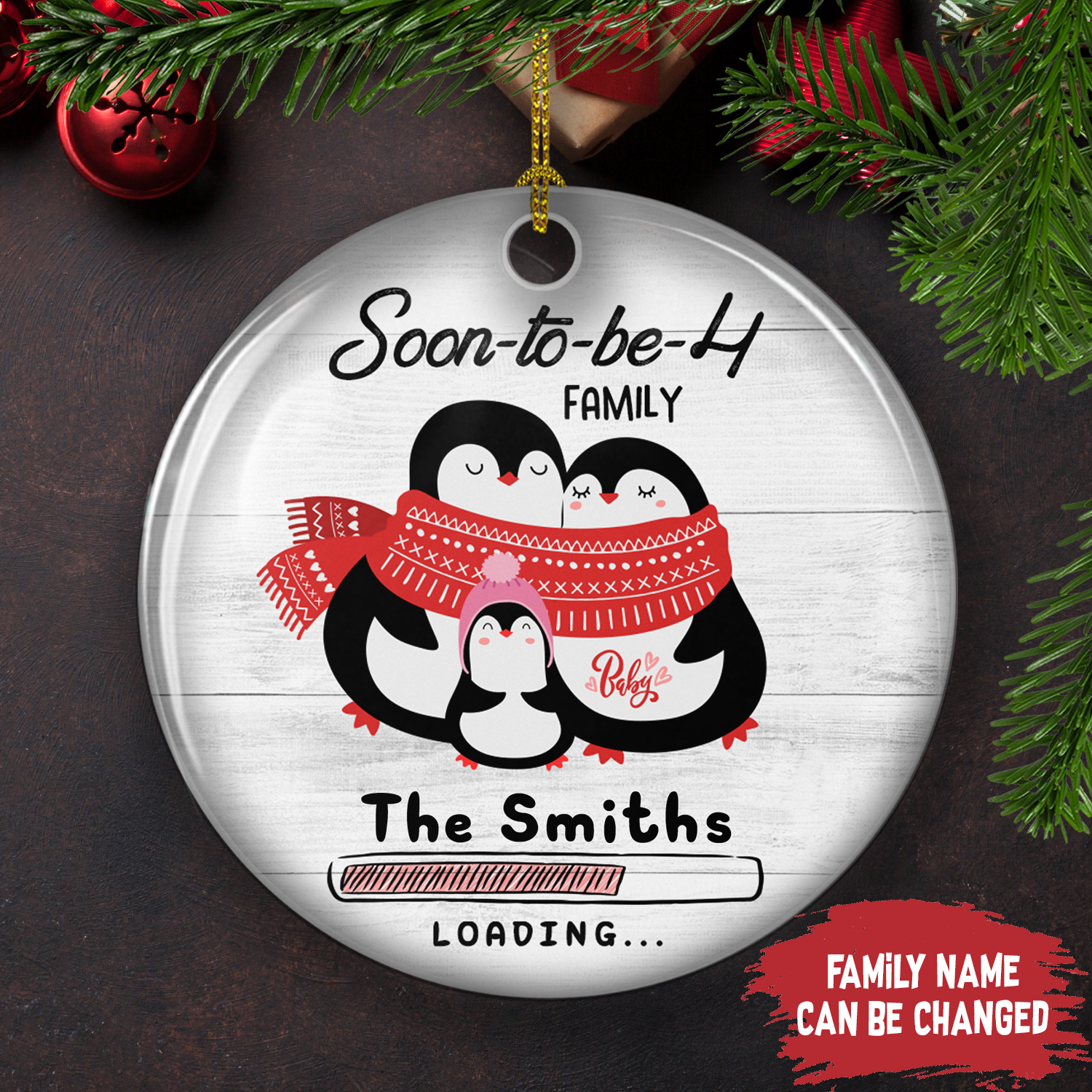 Soon-To-Be-4 Family – Personalized Ceramic Christmas Ornaments