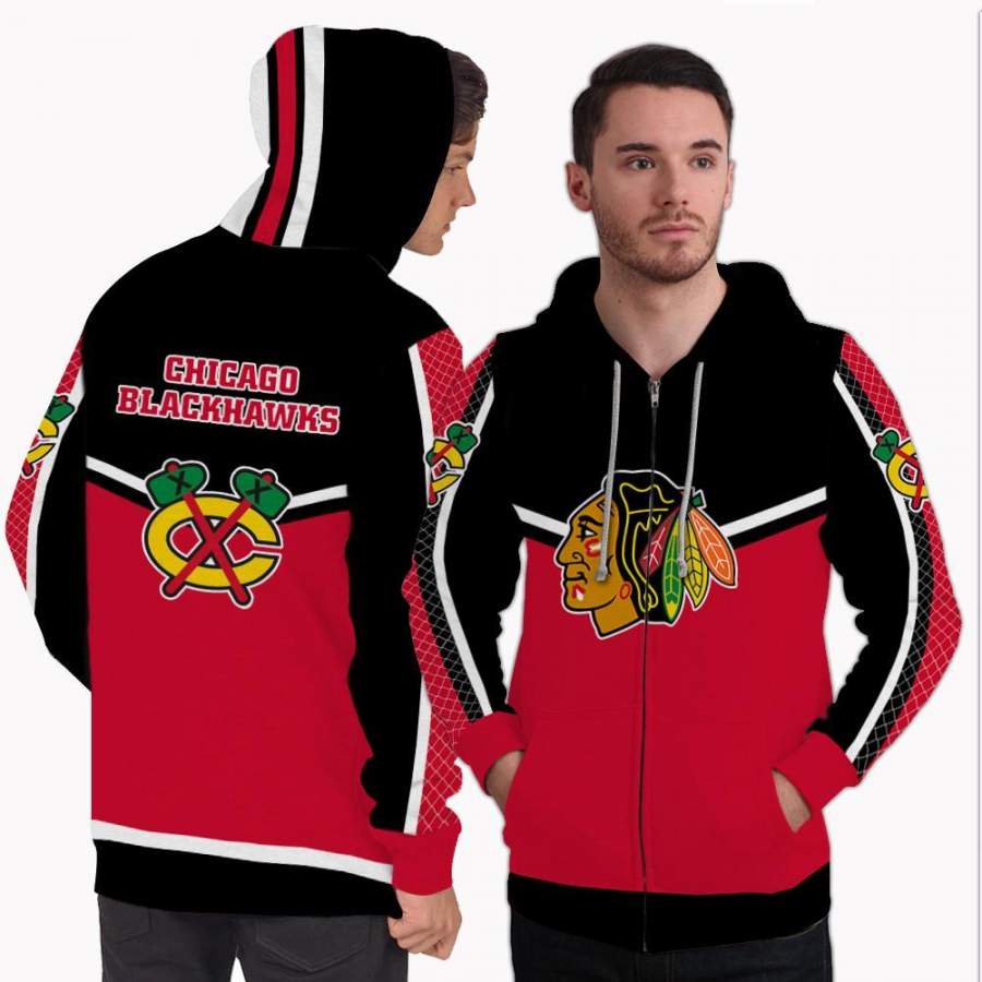 Colorful Gorgeous Fitting Chicago Blackhawks Zip Hoodie