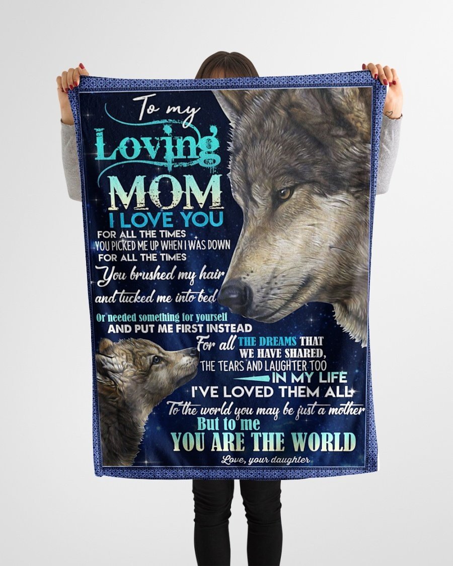 Wolf Mom And Baby Mom You Are The World To Me Fleece Blanket Chm Birthday Gift Idea For Mom Mothers Day Gift