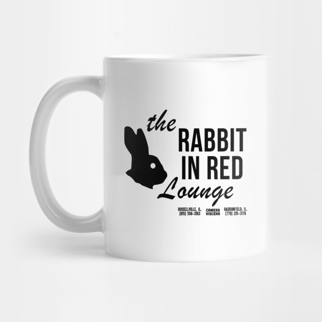 The Rabbit In Red Lounge Coffee White Mug, Coffee Mug, Gift Halloween, Happy Halloween