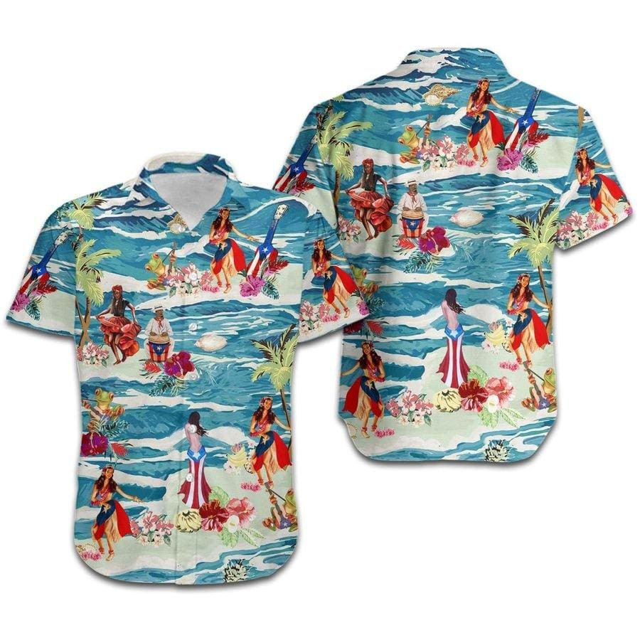 Hawaii Aloha Shirts Puerto Rico Dance Retro Vintage Ha100570