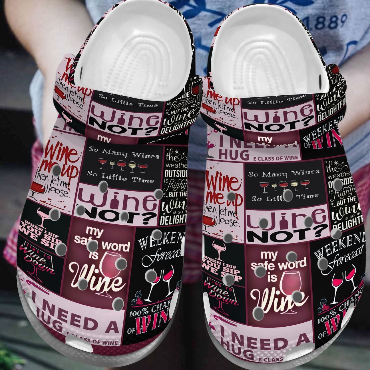 Wine Personalized Clog, Custom Name, Text, Color, Number Fashion Style For Women, Men, Kid, Print 3D Wine Not ?