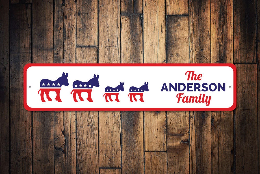 Family Politics Sign, Democratic Donkey Sign, Republican Elephant Sign, Political Party Decor, Election Gift – Quality Aluminum Decorations