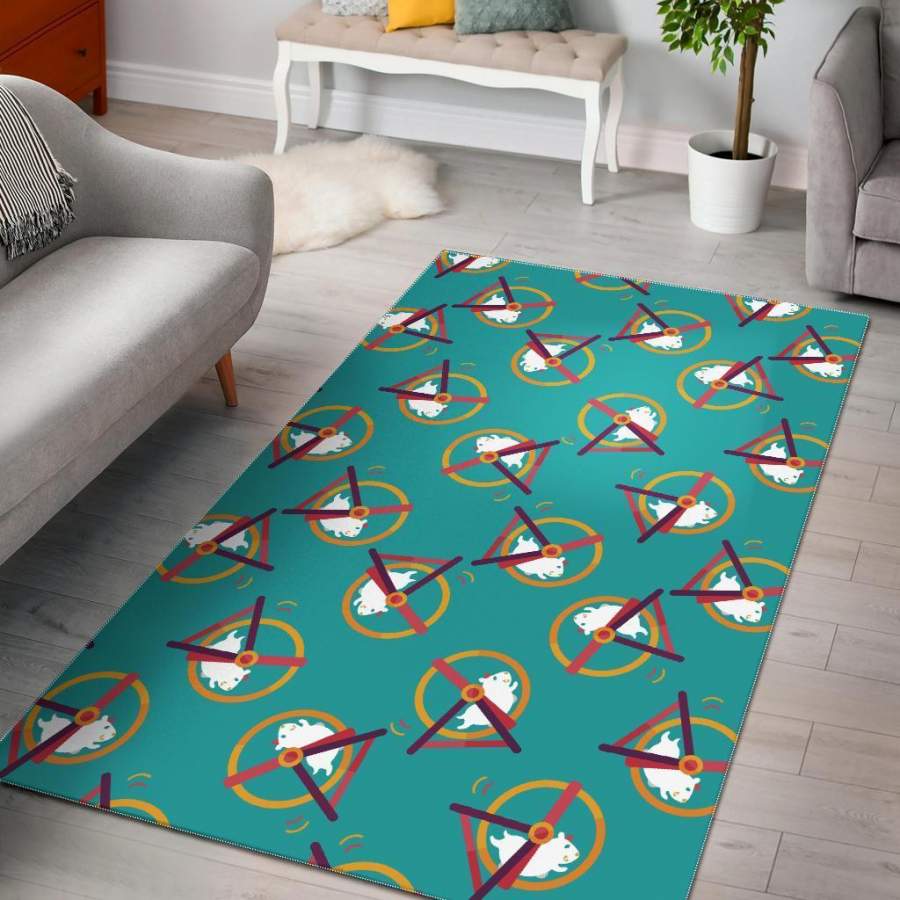 Hamster Pattern Print Area Rug