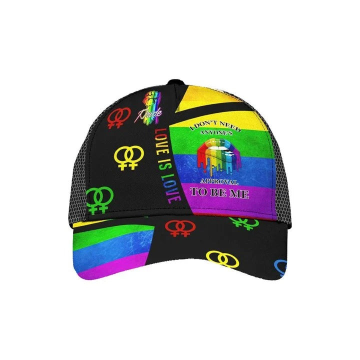 Pride Cap For Her, Lesbian Cap I Don’T Need Anyone’S Approval To Be Me Printing Baseball Cap Hat