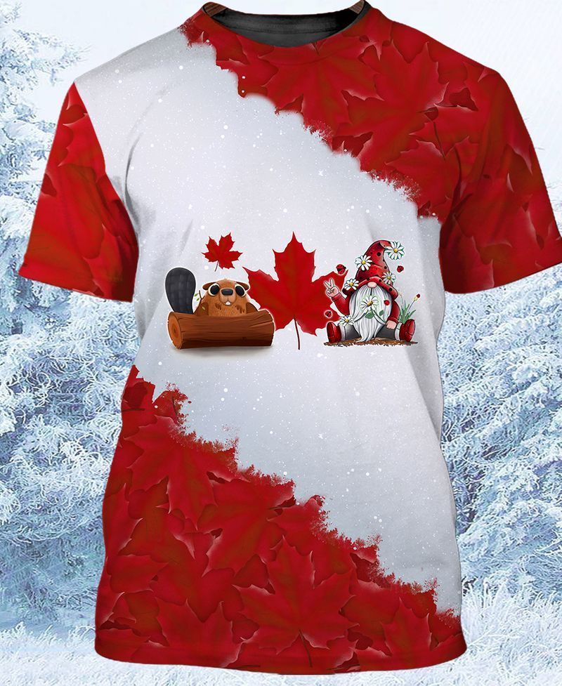 The Imp, Maple Leaf And Beaver 3D Full Print Gift For Canadian And Animals Lovers 3D Tshirt