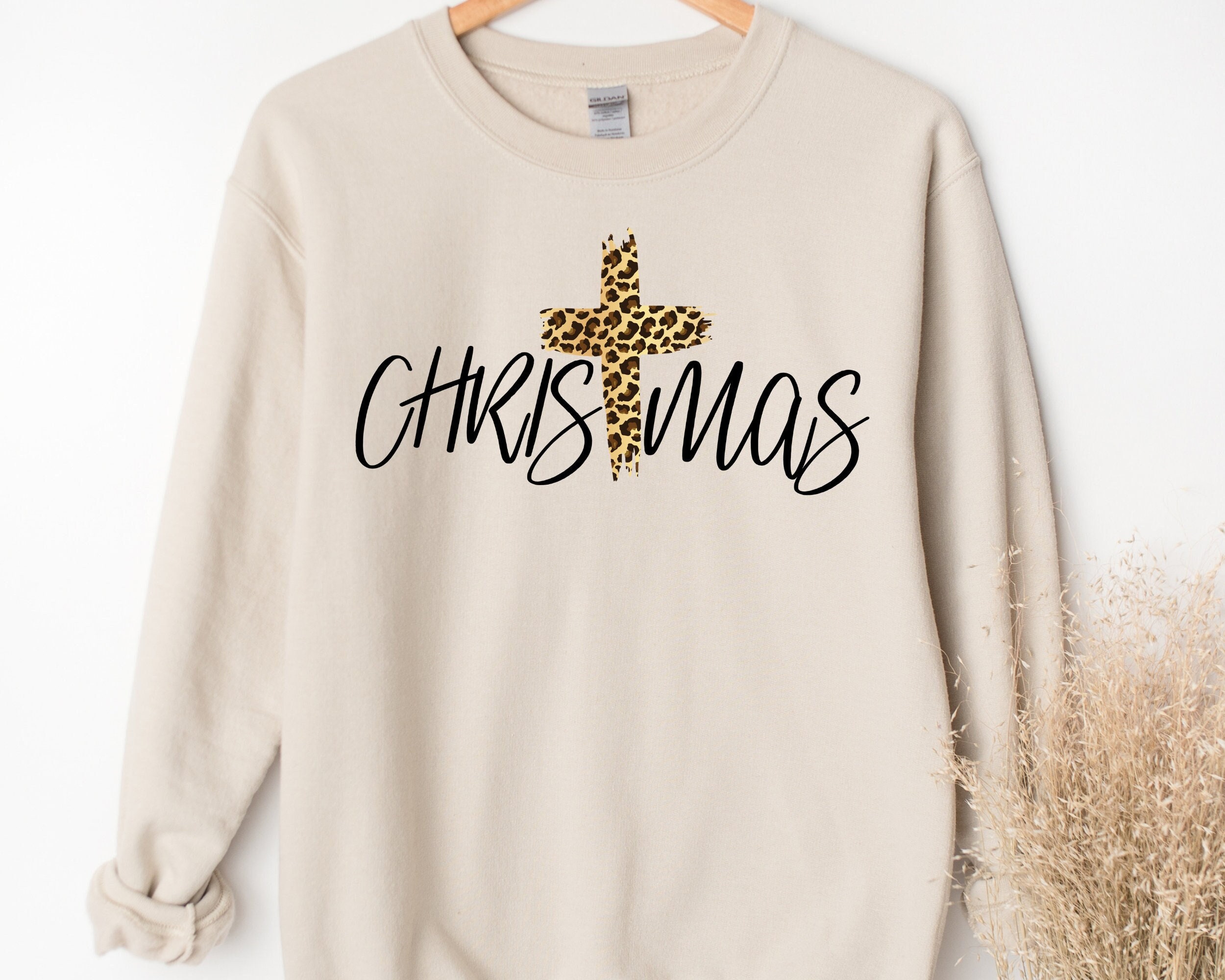 Christmas Sweatshirt, Christmas Cross Sweatshirt, Family Matching Christmas, Jesus Christmas Sweatshirt, Christmas Gift Idea, Holiday Gift