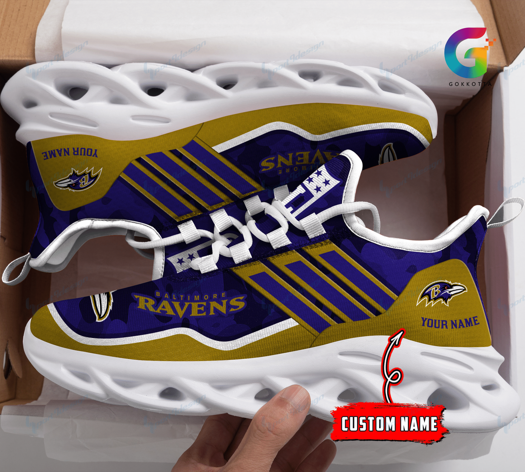 Baltimore Ravens Personalized Yezy Running Sneakers Bg330