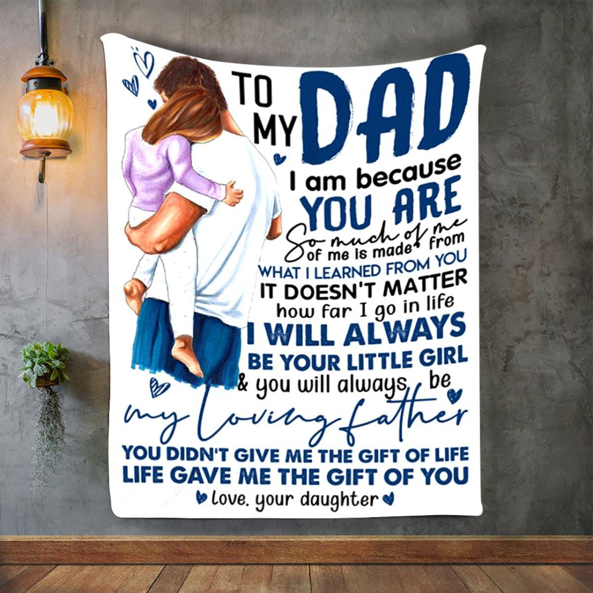 To My Dad From Daughter – Best Idea Gift From Mom, Gift For Home Decor, Gift For Family  – Fleece Blanket