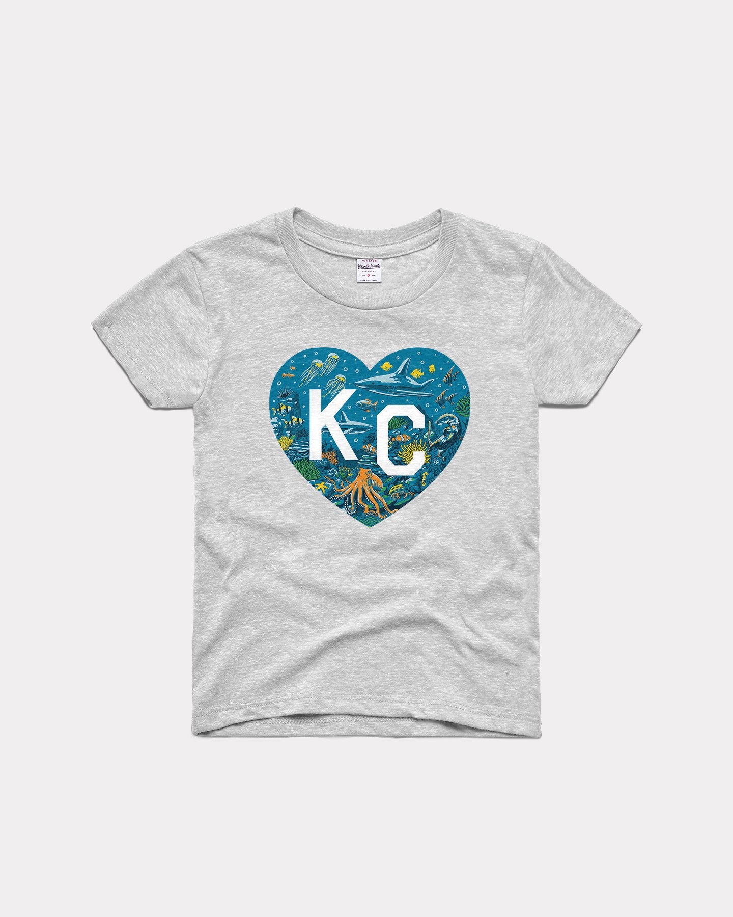 Kids Kansas City Zoo Aquarium Kc Heart Ash T-Shirt