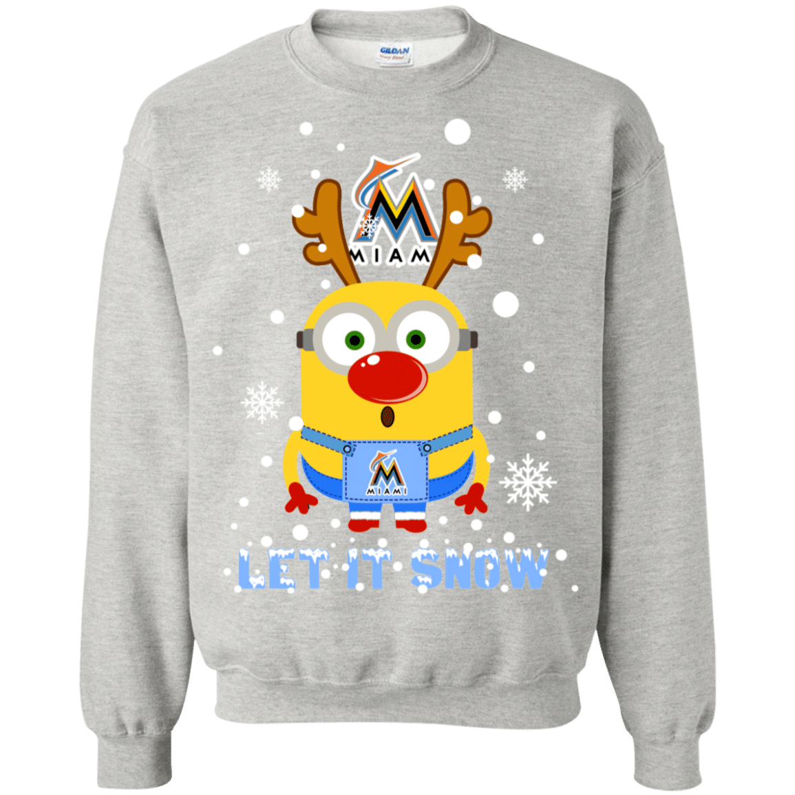 Check out this awesome Minion Miami Marlins Ugly Christmas Sweaters Let It Snow Sweatshirt