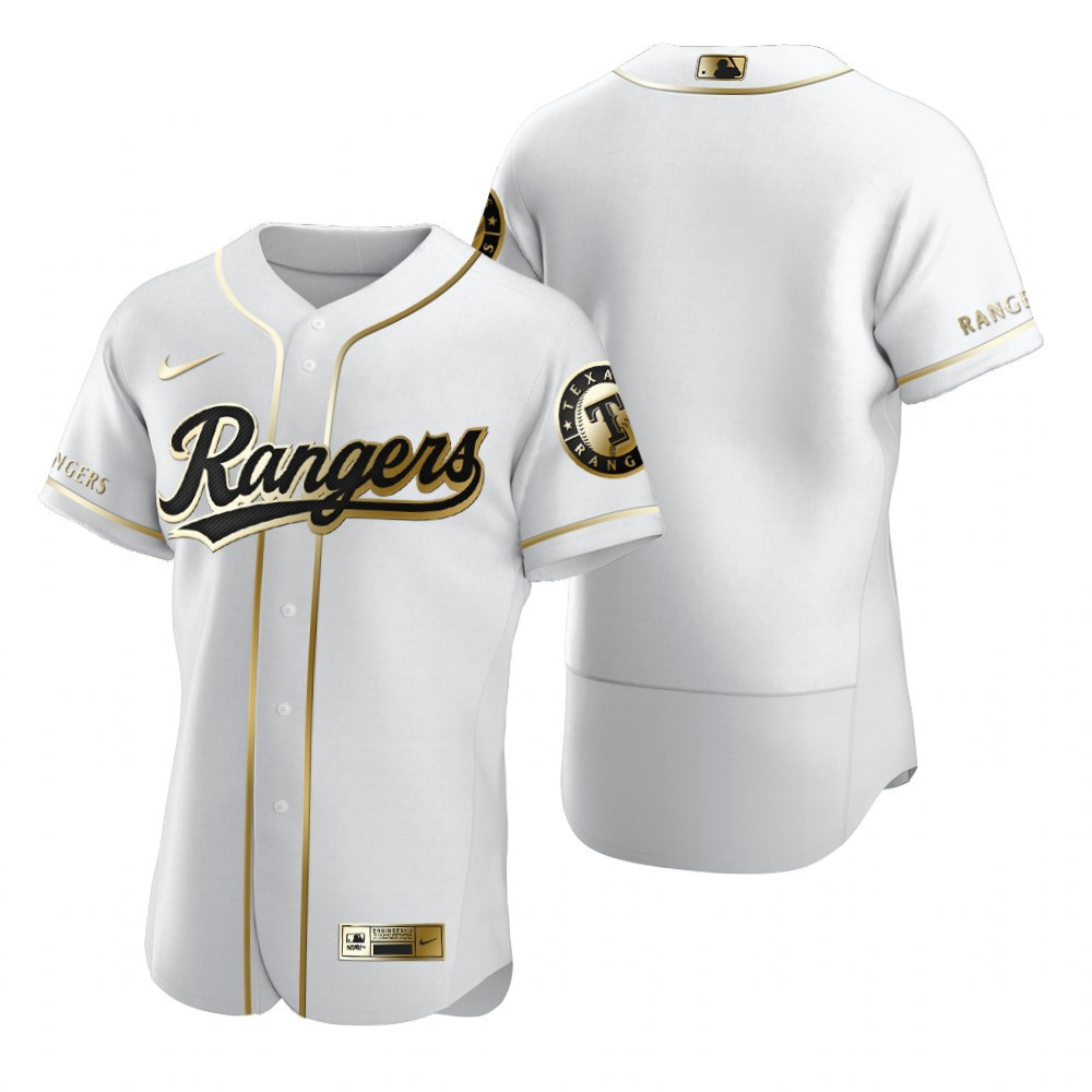 Texas Rangers MLB Golden Brandedition White Jersey Gift For Rangers Fans