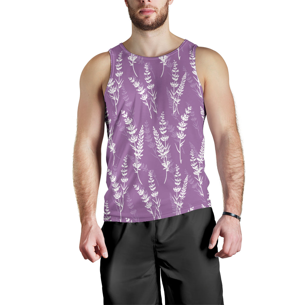 Lavender Flowers Purple Pattern Men Tank Top