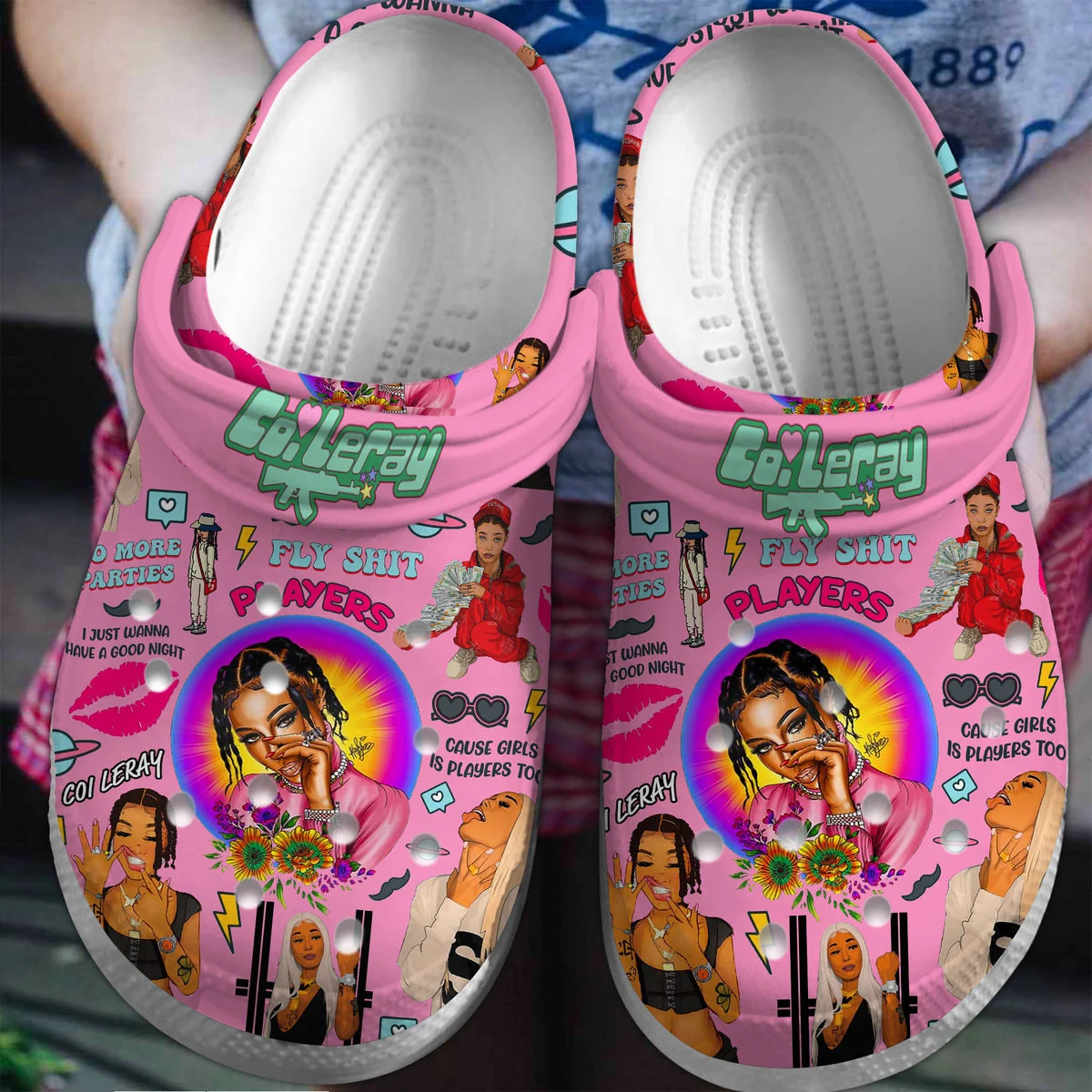 Coi Leray Singer Music Crocs Crocband Clogs Shoes Comfortable For Men Women and Kids