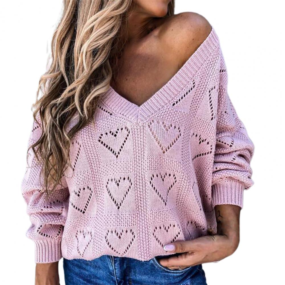 Stylish Spring Sweater Loose Knitted Sexy Elastic Anti-shrink Spring Sweater alx