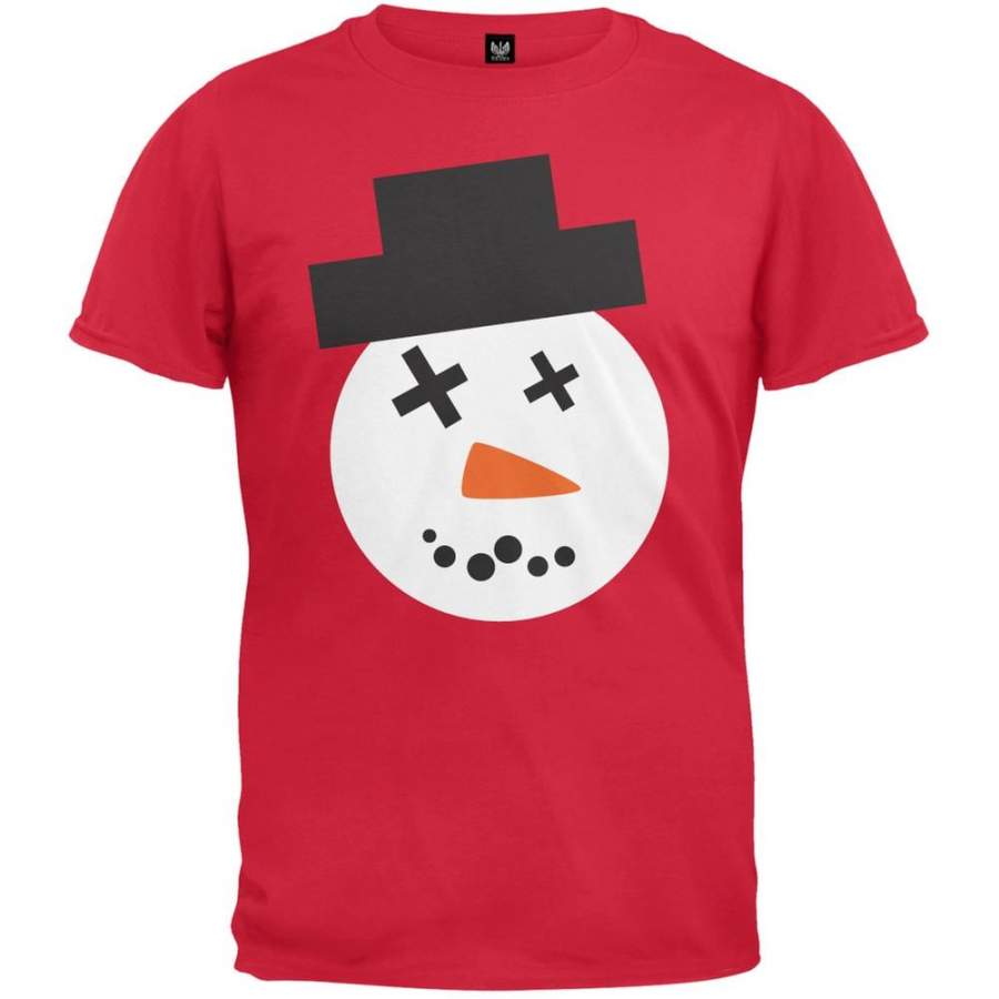 Snowman Face Ugly Christmas Sweater Red T-Shirt