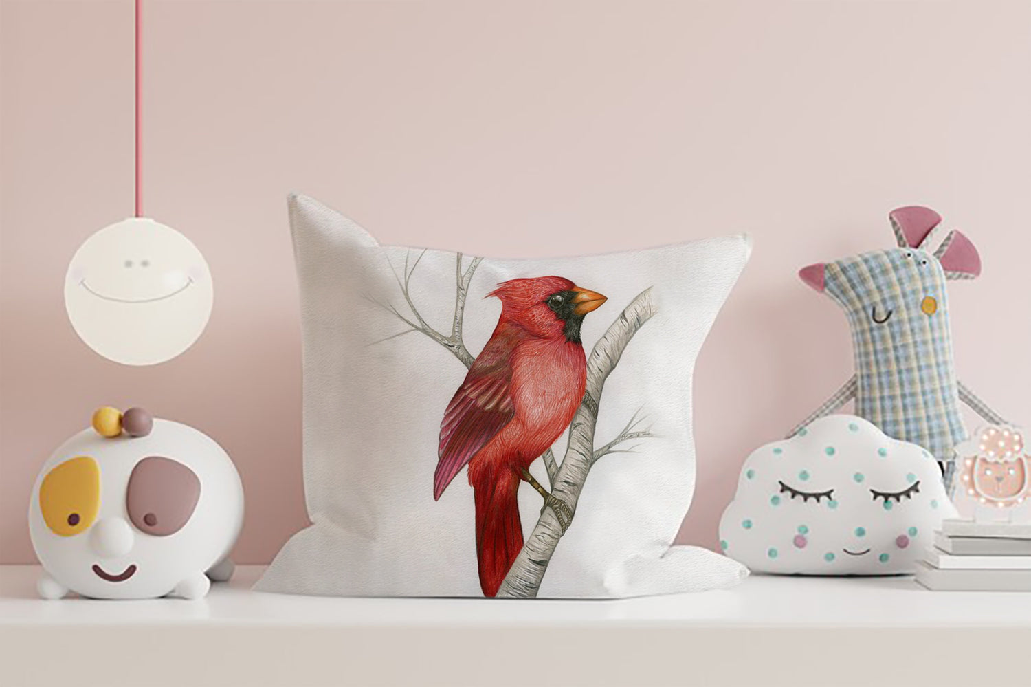 Northern Cardinal Bird Pillow Cover, Personalized Cat Pillowcase, Pet Pillow Cover  16″X16″, Decorative Square Pillow Case