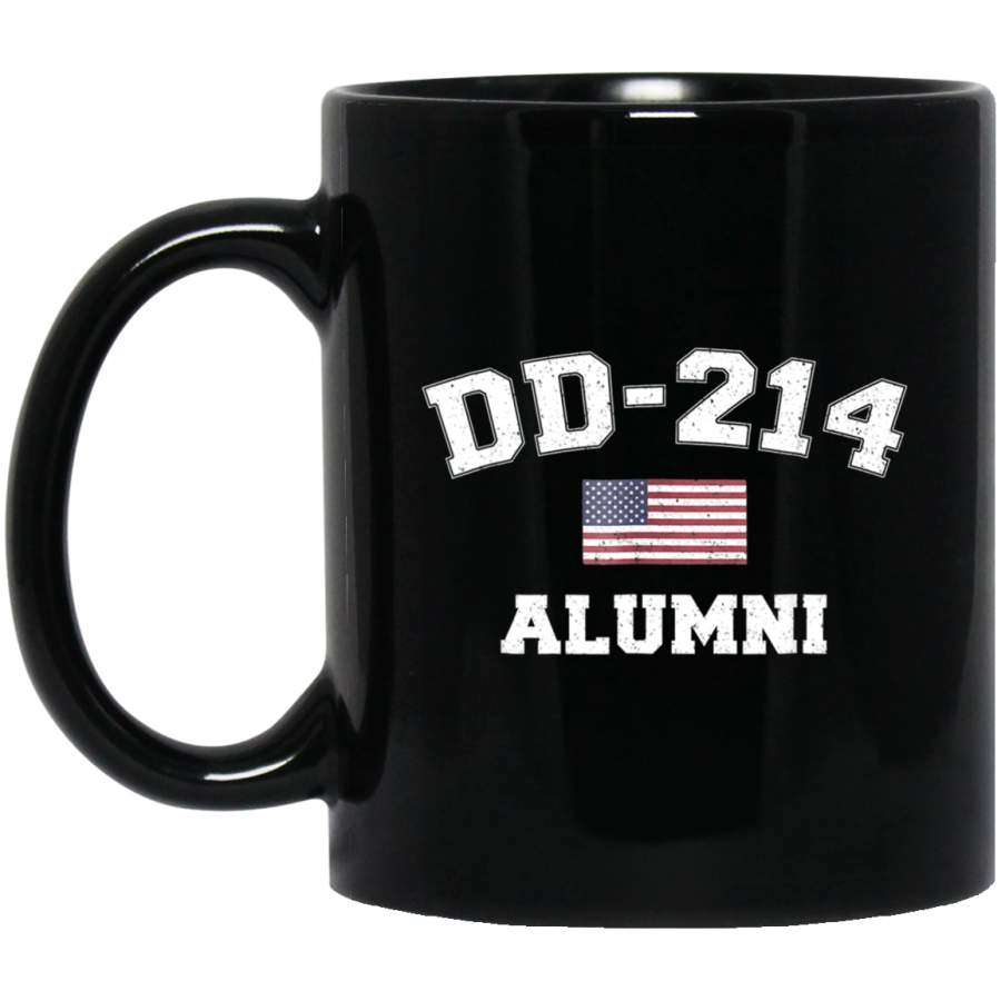 DD-214 US Armed Forces Alumni USA Flag Vintage 11 oz Mug