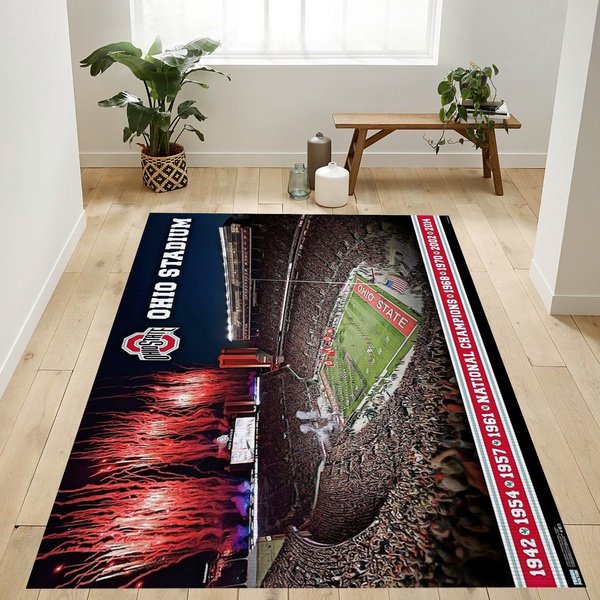 Collegiate The Ohio State University Stadium Rug Living Room Rug Home Decor Floor Decor