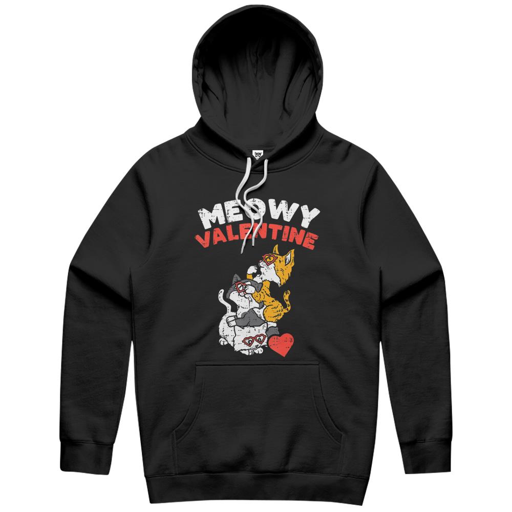 Meowy Valentine Cats Cute Kitten Cat Valentines Day Women Hoodie