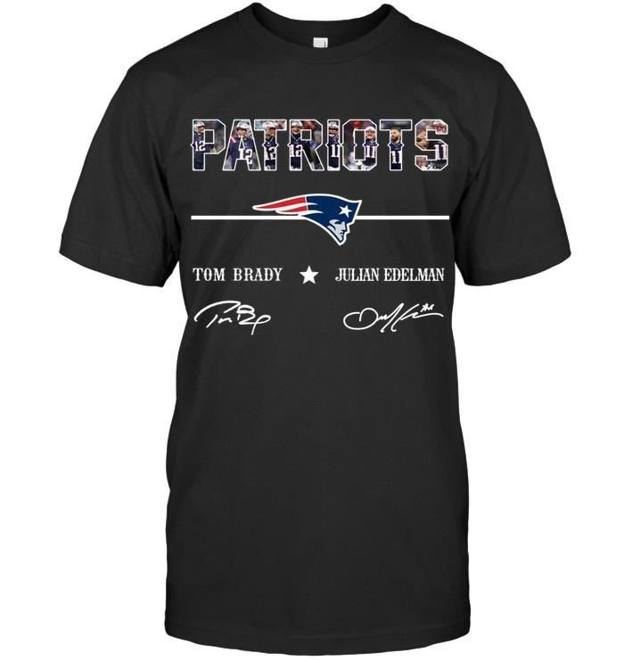 New England Patriots Tom Brady Julian Edelman Football Team Fans Signatures Shirts