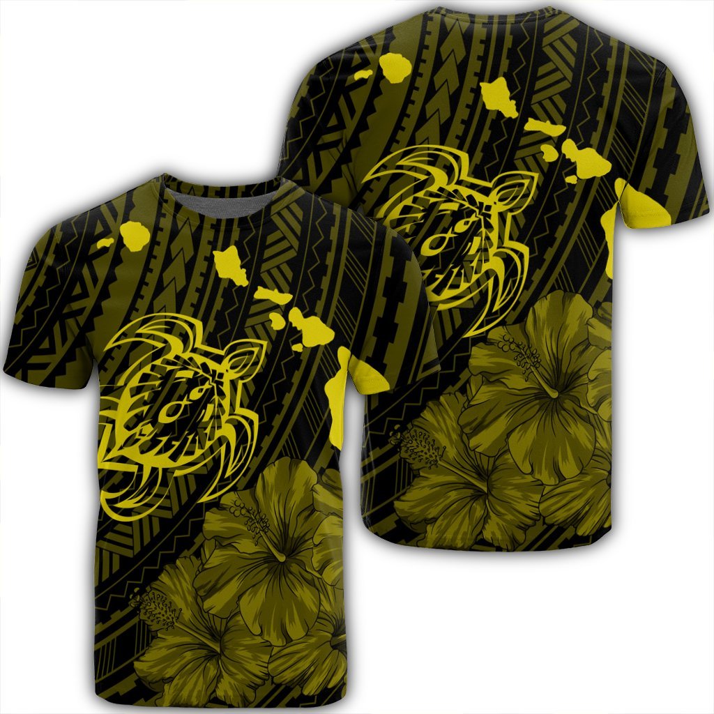 Hawaii Hibiscus Sea Turtle Swim Polynesian Yellow Ah Ha51902