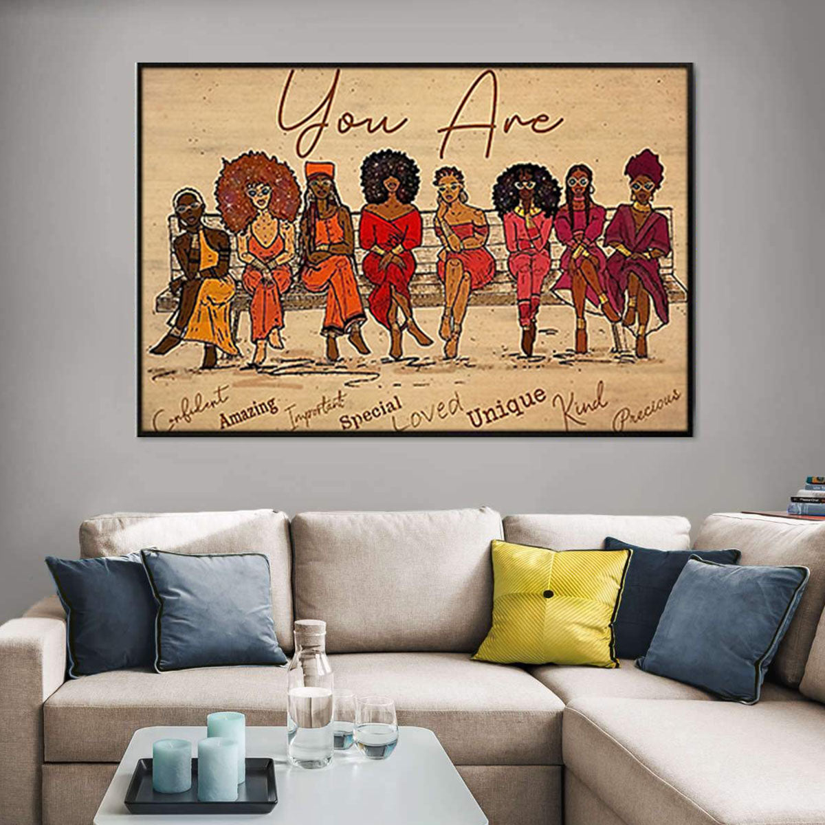 Black African Canvas Beautiful Black Power Canvas Art Print Black Woman Sign African Man Wall Alluring Minimalist Wall Art