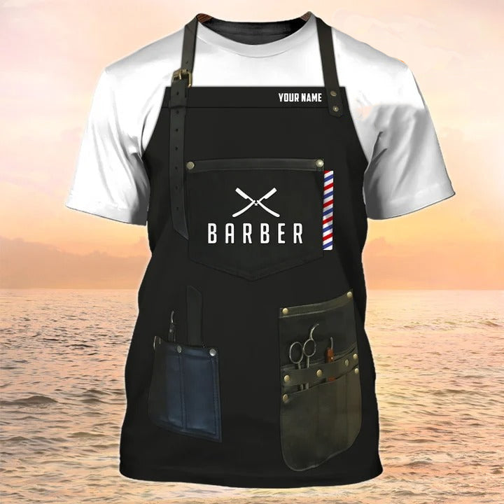 Barber T Shirt Custom Barber Apron 3D Print