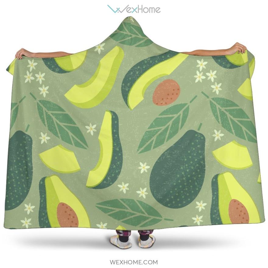 Avocado Pattern Hooded Blanket