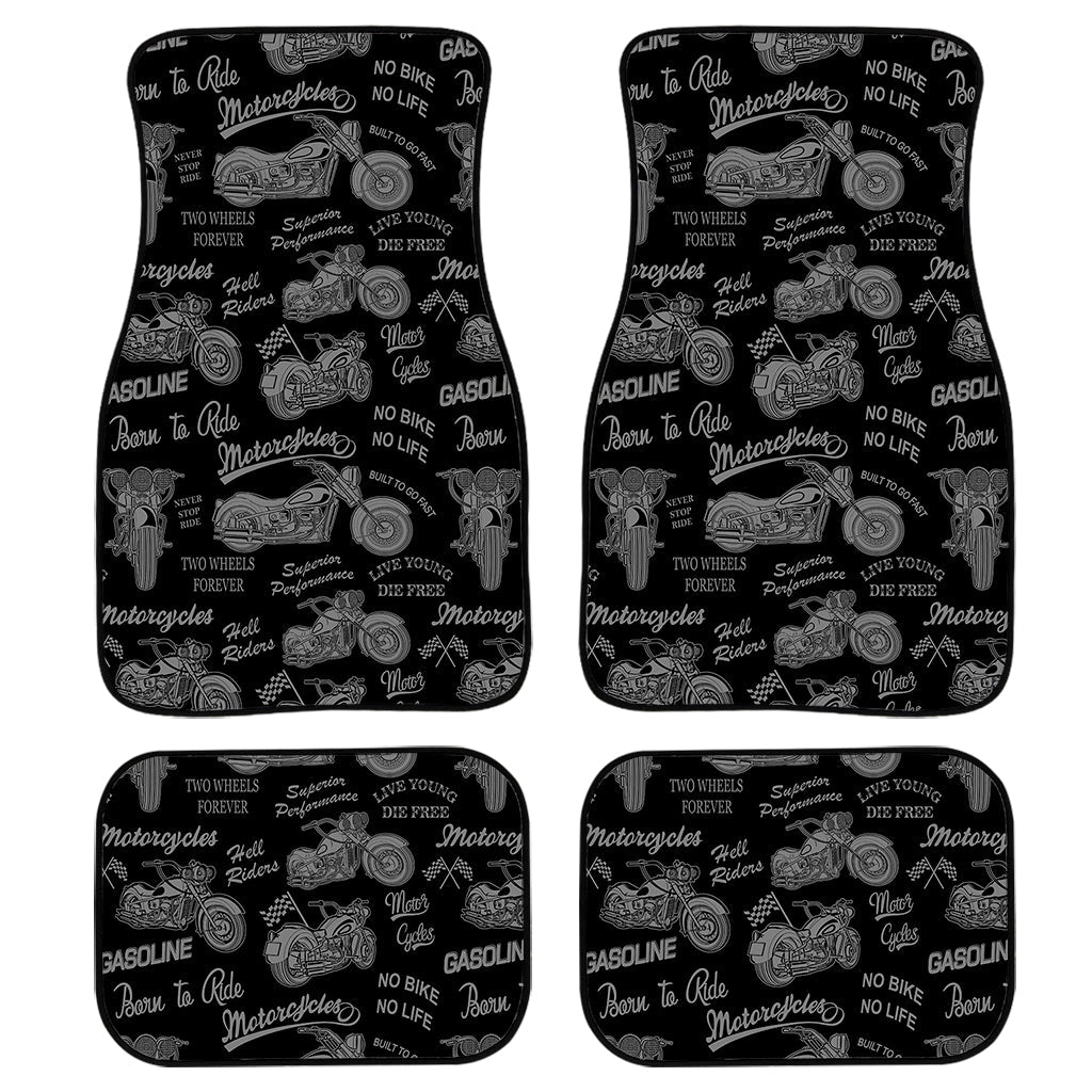 Motorcycle Quote Pattern Print Front And Back Car Floor Mats, Front Car Mat