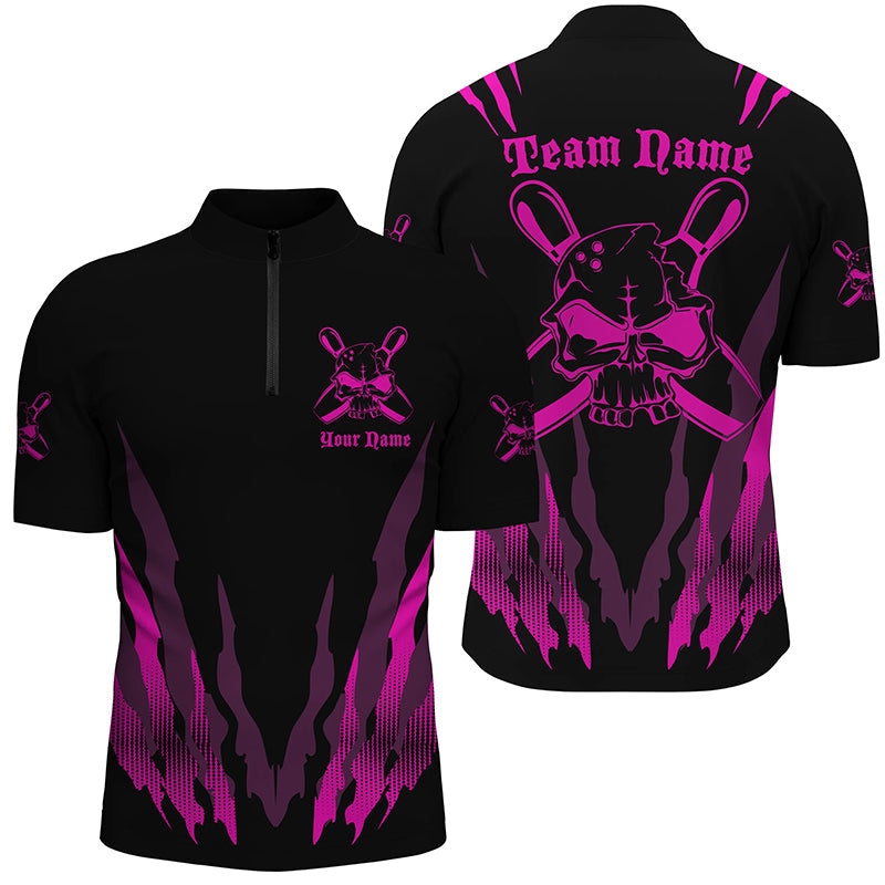 Custom Bowling Shirts For Men And Women, Skull Bowling Team Shirts Bowling Pin