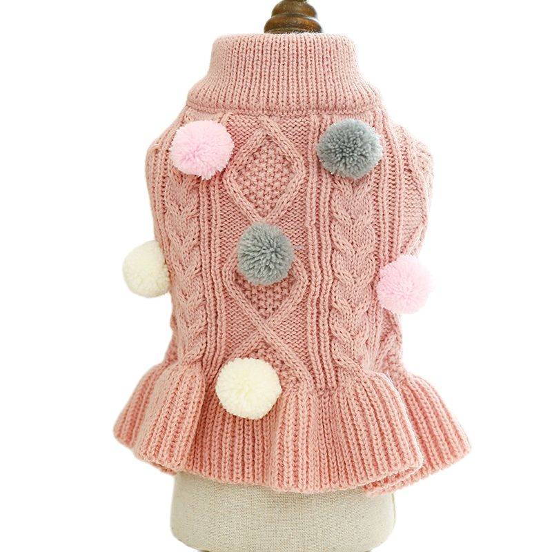 Small Dog Cat Knited Sweater Dog Jumper Balls Design Puppy Hoodie Winter Warm Clothes Apparel alx