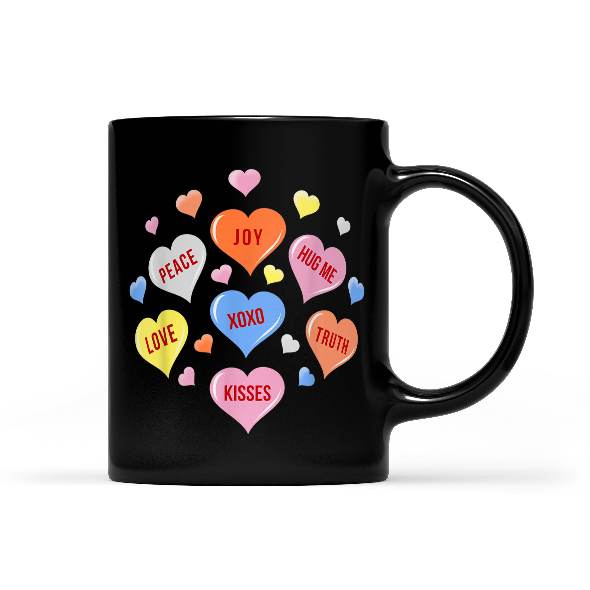 Valentine’s Day Heart Candy Valentine Gift – Black Mug