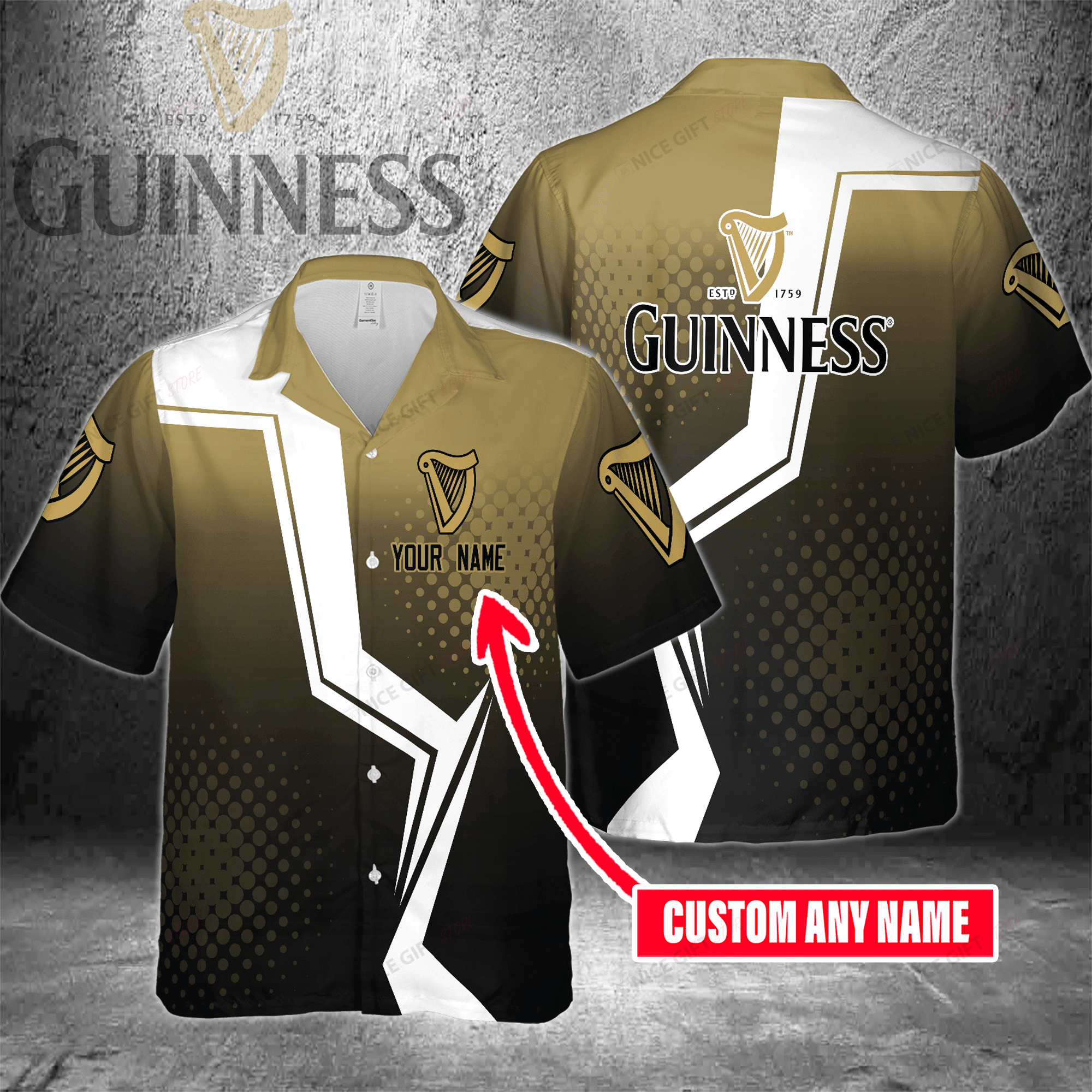 Guinness Custom Name Hawaiian Shirt 3Hs-P9N5