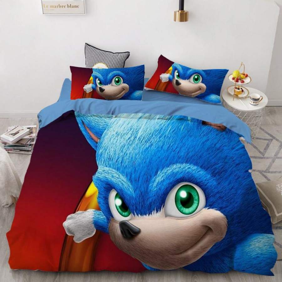 Sonic The Hedgehog #13 Duvet Cover Quilt Cover Pillowcase Bedding Set Bed Linen Home Decor