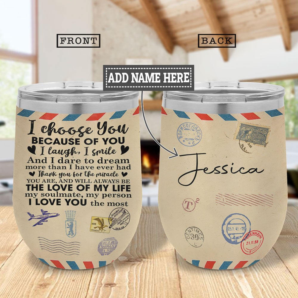 Personalized Couple Letter Hlmz0807001Z Wine Tumbler
