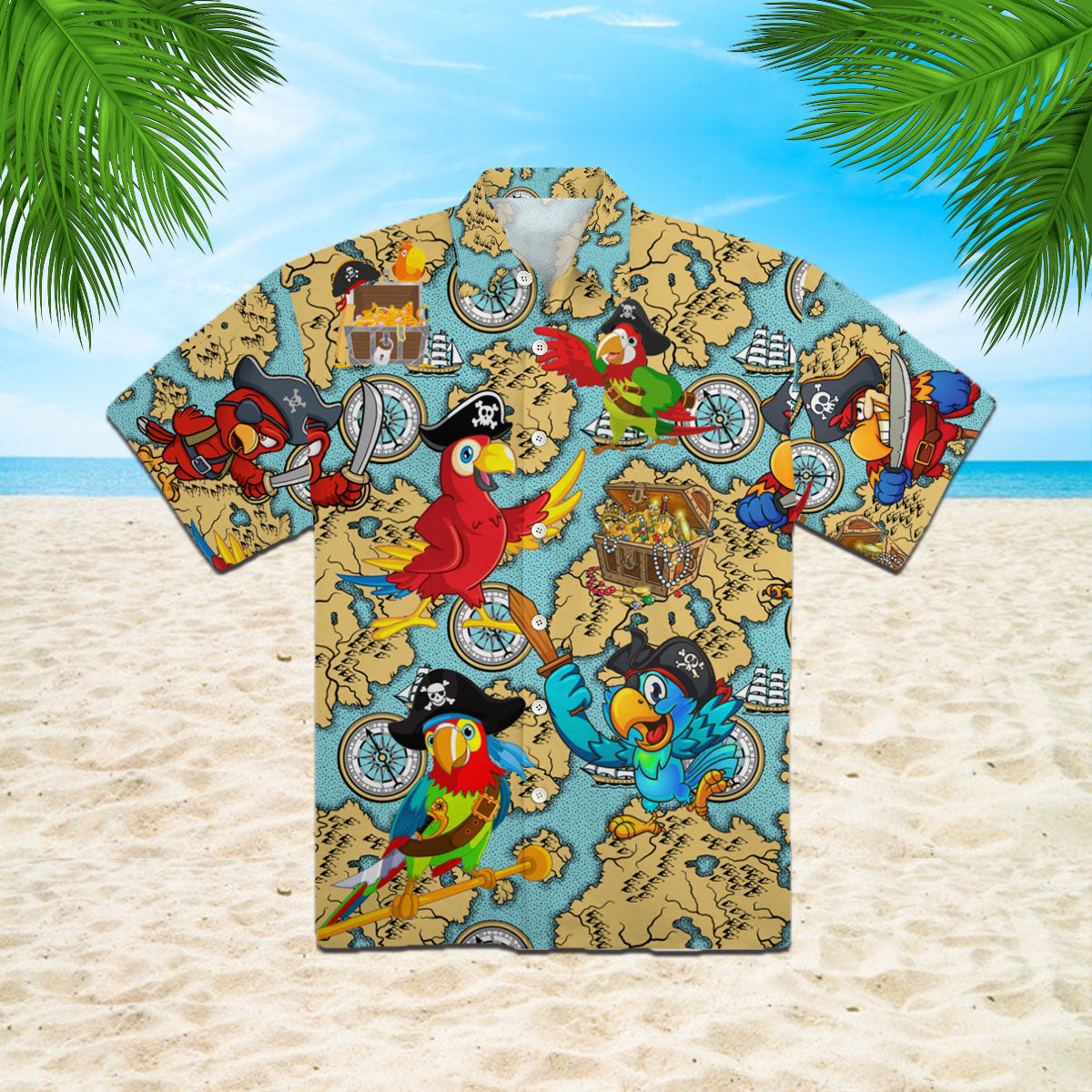Oragontee Amazing Pirate Parrots Hawaiian Shirt | For Men & Women | Adult | Hw4854
