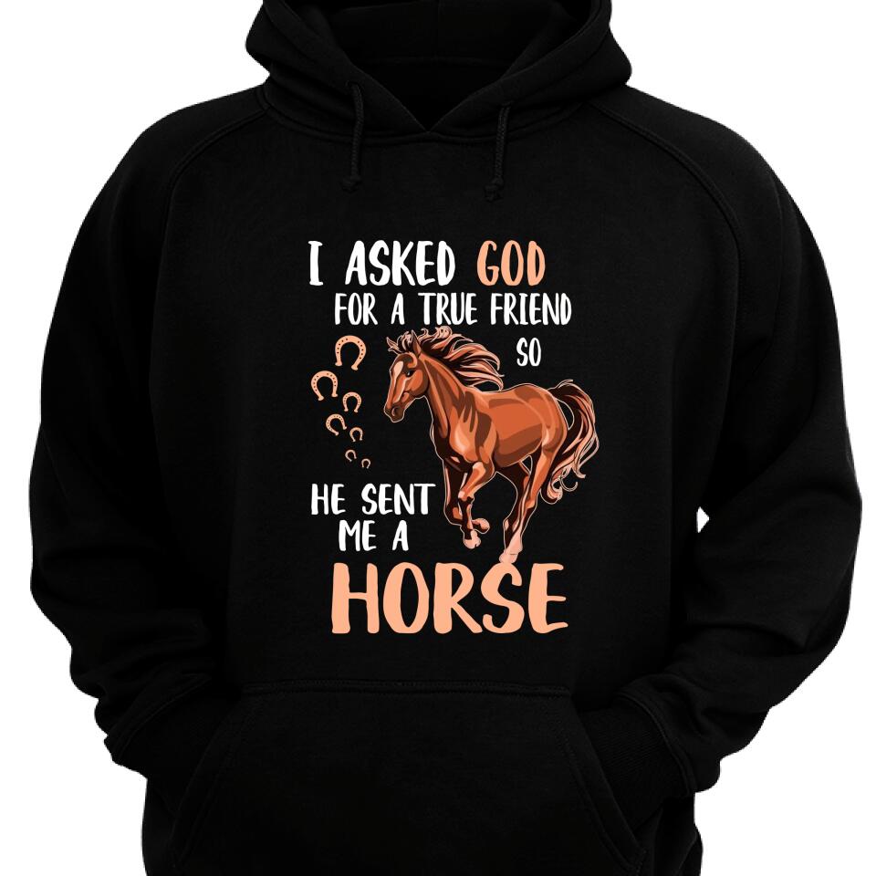 I Asked God For A True Friend So He Sent Me A Horse Hoodie – Trending Personalized