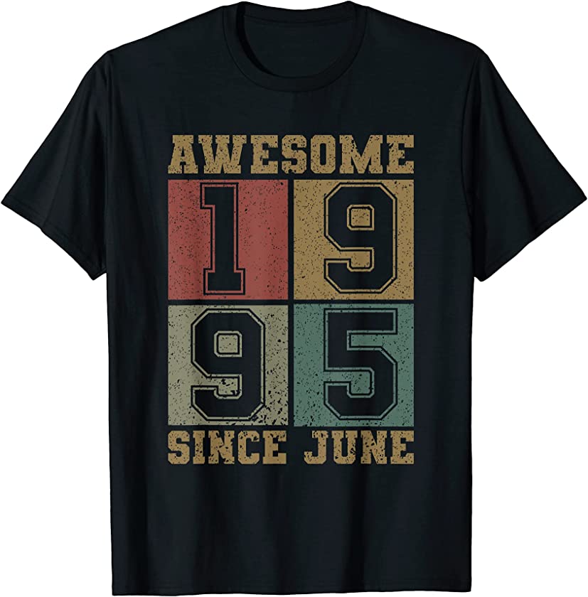 Awesome Since June 1995 26th Birthday Shirt Vintage 1995 Men T-Shirt