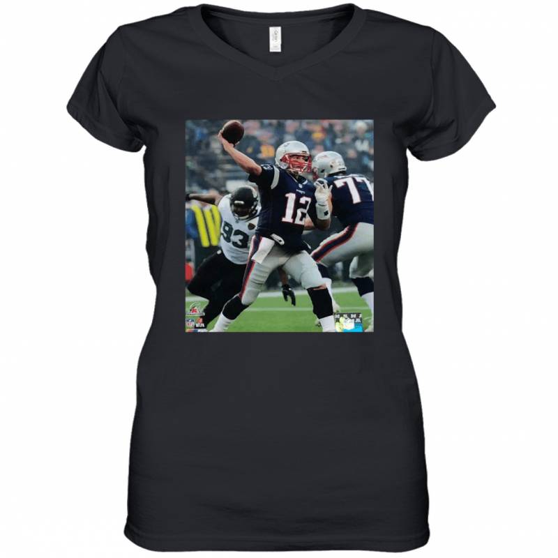 Tom Brady Framed New England Patriots AFC Championship Women’s V-Neck T-Shirt