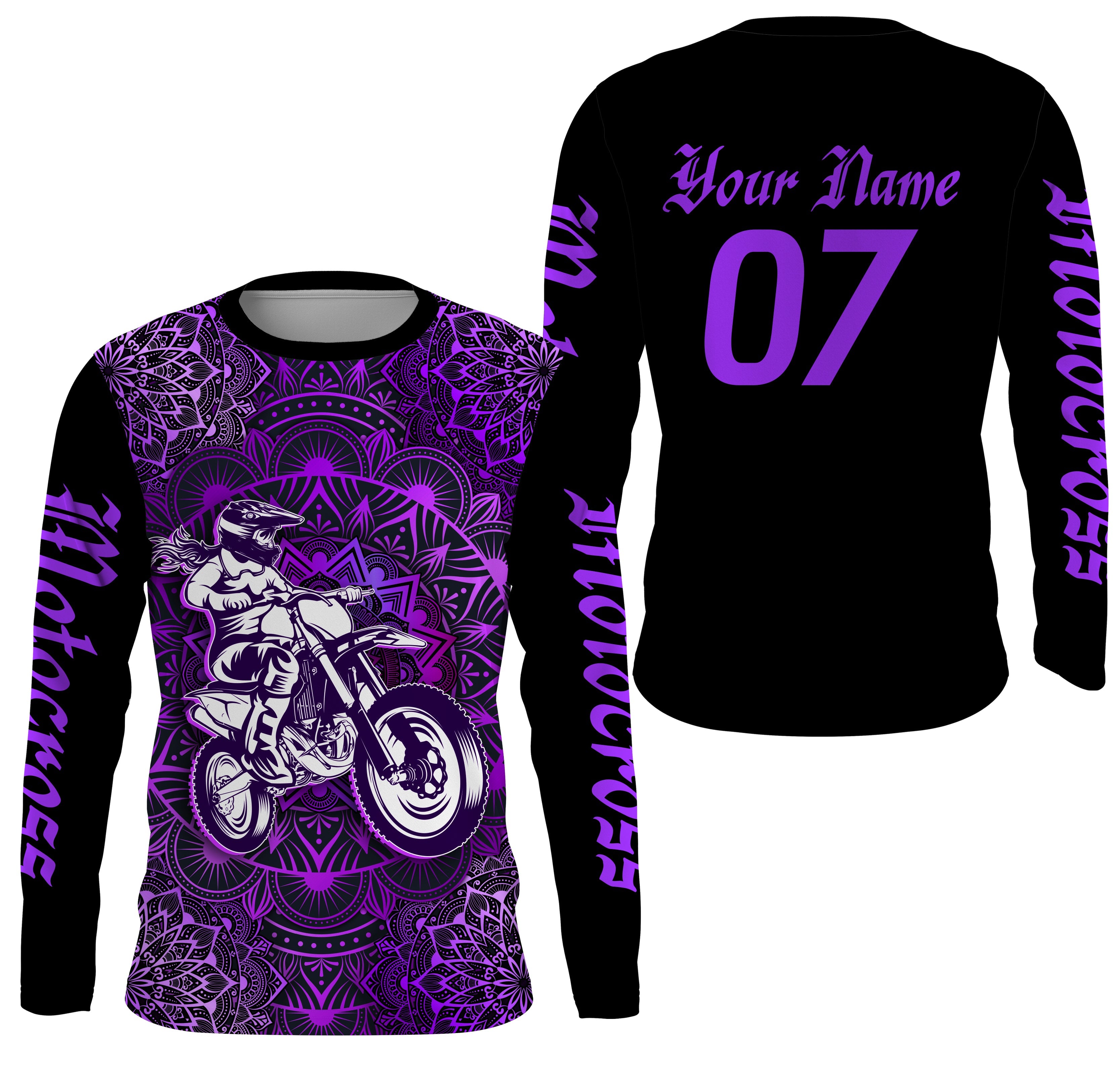 Motocross Girl Jersey Personalized Upf30+ Purple Mx Women Shirt Female Dirt Bike Rider Motorcycle| Nms660