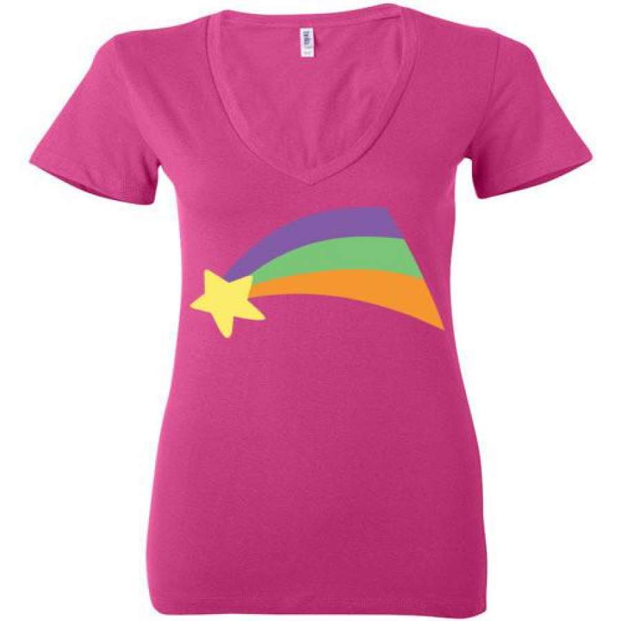 Mabel Pines Shooting Star Rainbow Gravity Falls Cosplay  V-Neck T-Shirt